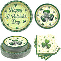 60pcs St.Patrick's Paper Plates and Napkins Party Supply, Serve 20 | Shamrock by BORAENDEY