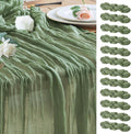 Cheesecloth Table Runner Sage Green 10FT Boho Gauze, 12 Pack | 120 Inch Cheese by Wokceer