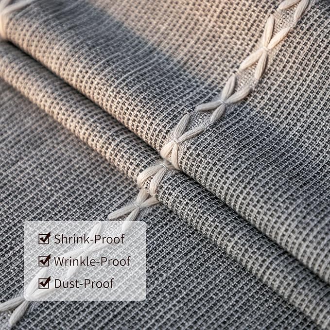 Deep Dream Tablecloth, Embroidered Waterproof Table Cloth Cotton Linen Wrinkle Free Anti-Fading Tablecloths Washable Dust-Proof Table Cover for Kitchen Dinning Party Christmas, 55 x 55 Inch - New Gray