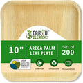 Palm Plates 10 Inch – Compostable Areca Leaf Square Plates (200 Count) | Biodegradable & Eco-Friendly | Like Bamboo Disposable Plates | Microwave & Oven Safe | USDA BioPreferred