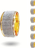 Gold Napkin Rings Set of 24, Silver Diamond Napkin Holder for Dining, Metal Napkin Ring Holders, Wedding,Modern Ring Holder Serviette Buckles,Party of Table Setting Home Decor