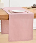 Wracra Linen Table Runner, Burlap Pink Table Runners 72 Inches Long | Rich by Wracra