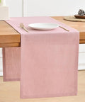 Wracra Linen Table Runner, Burlap Pink Table Runners 36 Inches Long | Rich by Wracra
