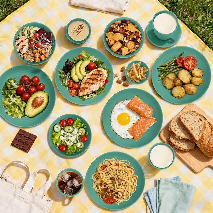 Unbreakable Wheat Straw Dinnerware Set 16 PCS - Image 5