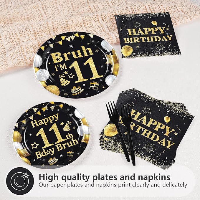 96 Pcs Bruh 11th Birthday Party Decorations - Image 4