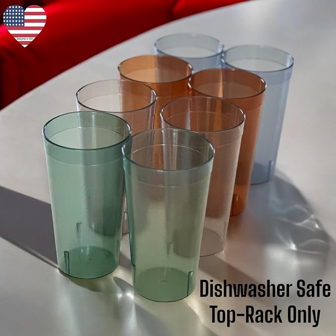Oojami Set of 24 Plastic Tumblers, 20-Ounce Reusable Cups, BPA-Free & - Image 2