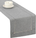Tosewever Decorative Hemstitch Linen Table Runner Farmhouse Style Tabletop by Tosewever