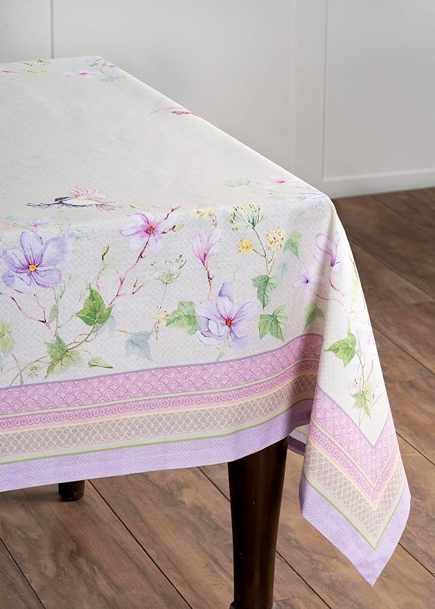 Maison d' Hermine Table Cloth Rectangle Table 100% Cotton 70 x 90 Inches Tablecloth Reusable Decorative for Dining Room Farmhouse Home Valentines Day Decorations Spring Summer - Magnolia Mornings