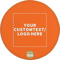 100 Round Foam Bud Coasters Pack, 4 inch - Customizable Text, Logo - PU Foam, Party Favor - Neon Orange
