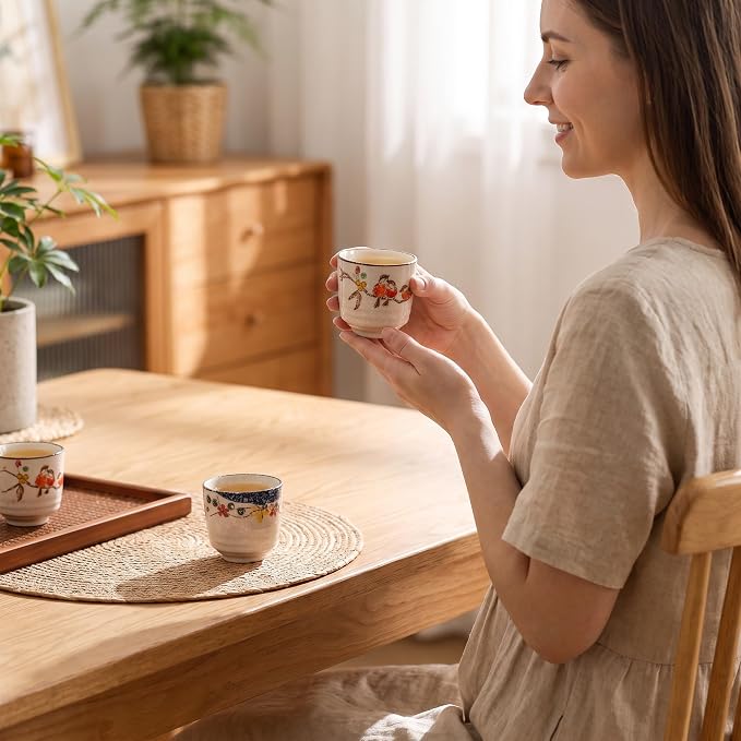 6 Oz Japanese Tea Cup, Ceramic Matcha Cup Set of 6, Small Handleless Teacup | - Image 2