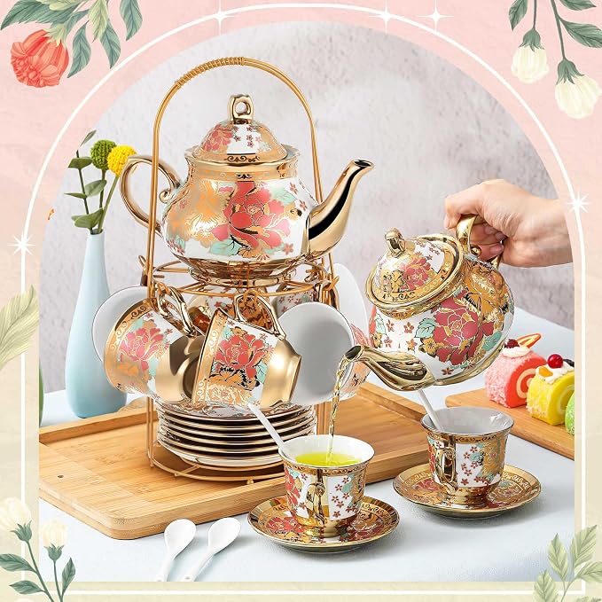 Zhehao 20 Pcs Porcelain Tea Set - Image 4