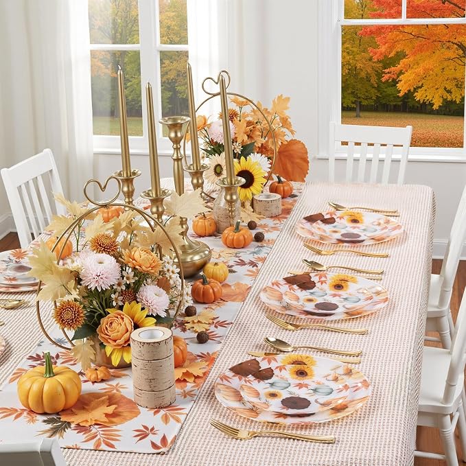 24Pcs Thanksgiving Plastic Plates - Image 5