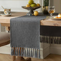 Graphite Grey Table Runners 108 Inches Long, Burlap Linen Style Rustic by ZEEMARTONLINE