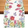 Summer Wildflower Table Runner Butterfly Burlap Table Runners, Watercolor by BEAUTYROMANCEFORYOURLIFE