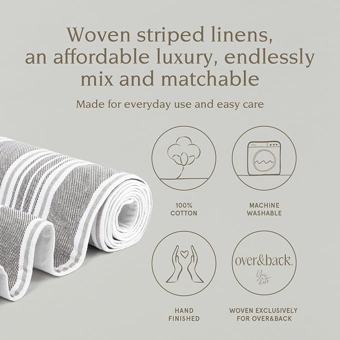Over&Back 18x108 Woven Striped Table Runner - Image 2