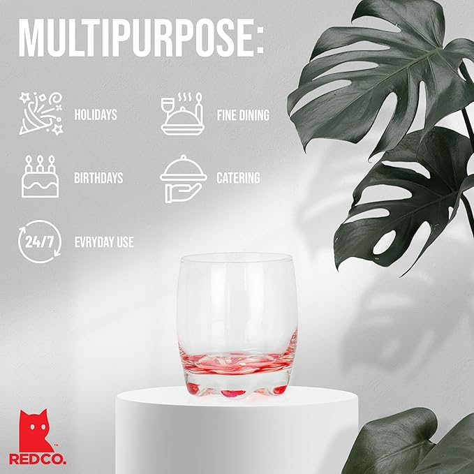 Red Co. Vibrant Splash Water Beverage Glasses, 9.75 Ounce - Set of 4