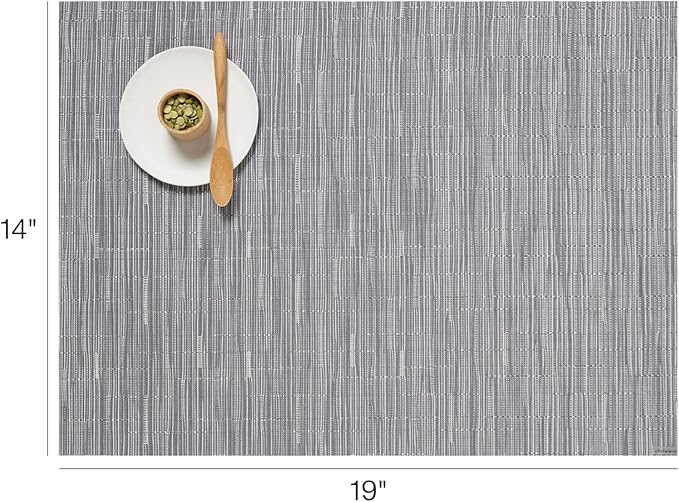 Chilewich Bamboo Placemats Set of 4 - Woven Rectangle Placemats - Reusable, Stain-Resistant, Indoor/Outdoor Tabletop Protection - 19" x 14" - Fog