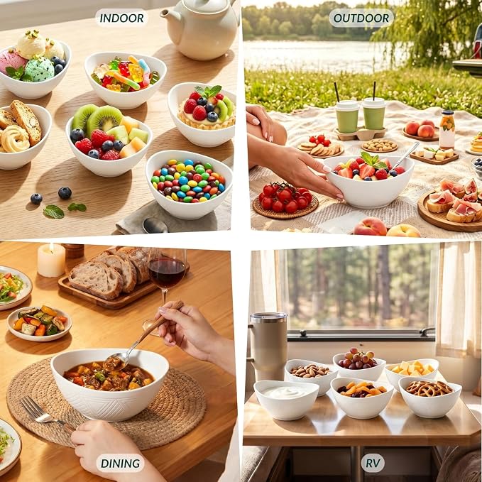 Wheat Straw Bowls 26 OZ Serving Bowls Set of 6 Unbreakable Salad Bowls - Image 8