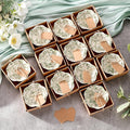 12 Pcs Wedding Favors for Guests Small Ceramic Bowl Bulk Gifts Set 3.3 Inch Floral Design Mini Dipping Sauce Dish with Card Box for Bridal Pooja Baby Shower Birthday Guest Gift (Sage Green)