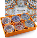 Ceramic Rice Bowls 10 oz, Bohemian Style Bowl Gift Set by Sanbege