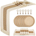 Placemats Set of 6 w/Charger Plates Table Mats Table Runner & Napkin Rings | by Zology