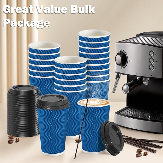 SIUQ 90 Pack 16 oz Disposable Coffee Cups - Image 4