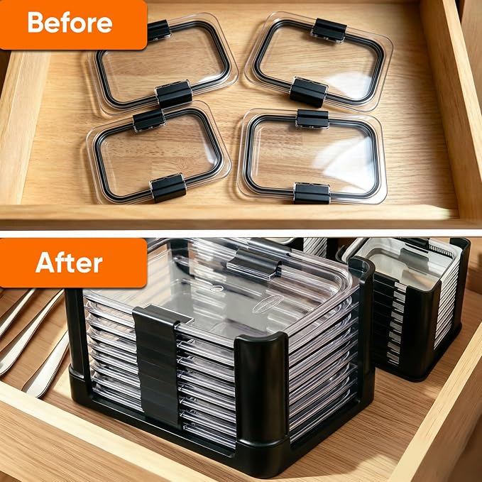 9.6 Cup Food Container Lids Organizer - Image 4
