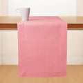D'Moksha Homes Linen Dusty Pink Table Runner 84 Inches Long - 100% Pure Linen Table Runner 14 x 84 Inch for Valentines, Spring, Easter - Classic Hemstitch