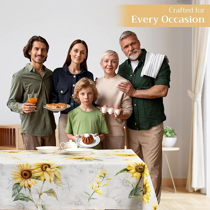 Maison d' Hermine Table Cloth Rectangle Table 100% Cotton 70 x 120 Inches Tablecloth Reusable Decorative for Dining Room Farmhouse Home Valentines Day Decorations Spring Summer - Candice