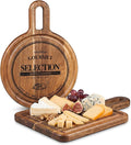 Acacia Wood Charcuterie & Cheese Board Set, 2-Piece Mini Serving Boards for Cheese, Fruit, Nuts & Appetizers – Elegant Snack Boards for Entertaining & Gift Giving