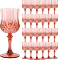 24Pack Plastic Wine Glasses, 7oz Vintage Goblets by LEYIQU