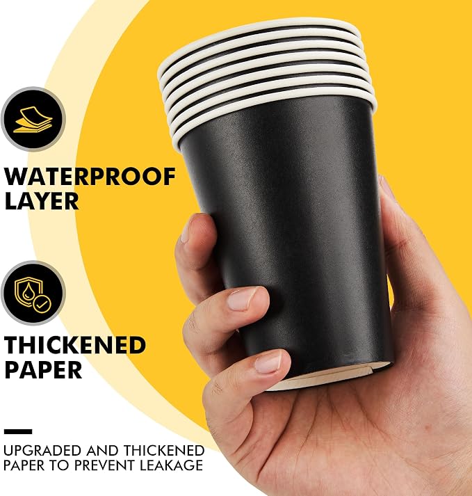 RACETOP Coffee Cups with Lids 12 oz, 100 Pack Disposable To Go Cups, To-go - Image 6