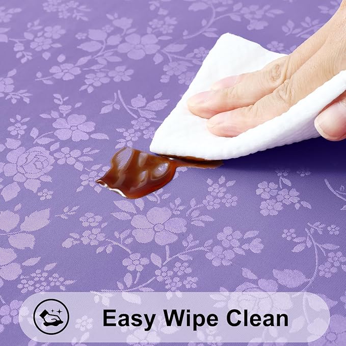 Smiry Rectangle Table Cloth, Waterproof Heavy Duty Vinyl Tablecloths, Wipeable Washable Table Cover for Kitchen and Dining Room (Purple, 54" X 78")