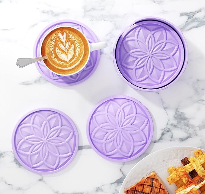 HFHOME Silicone Coasters Set for Drinks - Image 4
