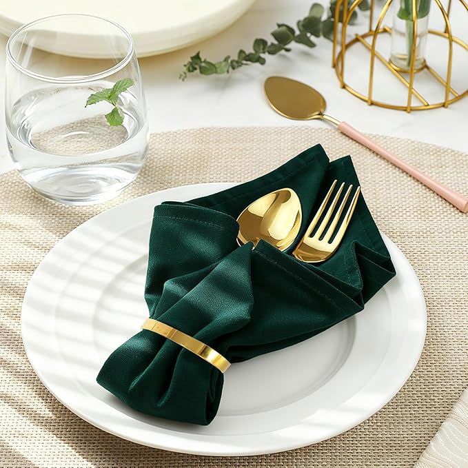 200 Pcs Gold Napkin Rings Bulk, Exquisite Round Napkin Ring Buckles, Suitable - Image 4