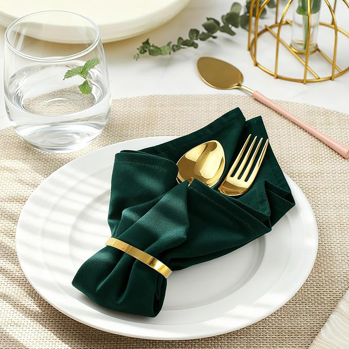 100 Pcs Gold Napkin Rings Bulk, Exquisite Round Napkin Ring Buckles, Suitable - Image 4