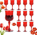 12Pack Plastic Wine Glasses, 7oz Vintage Goblets by LEYIQU