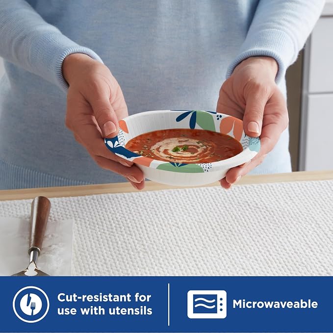 Dixie Small Paper Bowls, 10 Oz, Microwave-Safe, Soak-Proof, Disposable Bowls - Image 4