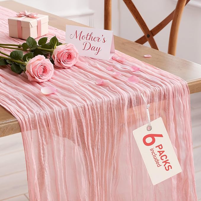 Pureegg 6-Pack Cheese Cloths Table Runner, Baby Shower, Wedding and Farmhouse by Pureegg