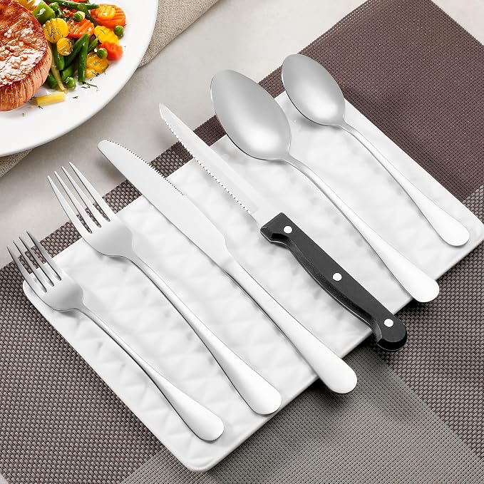12 Pcs Teaspoons Set, Food-Grade Stainless Steel Spoons Silverware, Cutlery Tea - Image 6