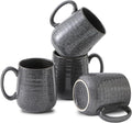 Hasense Dark Grey Coffee Mugs Set of 4, 12oz Ceramic Coffee Cups, Latte Mug by Hasense
