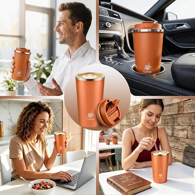 17oz Travel Coffee Mug, Leakproof Vacuum Coffee Cup Insulated Tumbler | 304 - Image 8