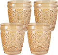abrwyy Amber Glassware set of 4 Vintage Drinking Glasses, 9.5oz Amber Heavy by abrwyy