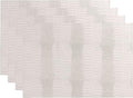 Waterproof PU Placemats, Faux Leather Hardboard Place Mats, Set of 4 Table Mats, Easy to Clean, Heat & Stain Resistant for Office Conference Table, Dining Home Decor, White