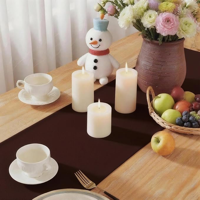 Brown Table Runner, Waterproof Washable Runners 48 Inches Long | Reusable 12x48 - Image 6