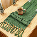 Sage Green Boho Table Runner for Home Decor 108 Inches Long by Niviy