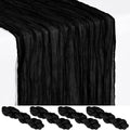 Showgeous 4 Pack Black Cheesecloth Table Runner, 17 x 108 Inches | Boho by Showgeous