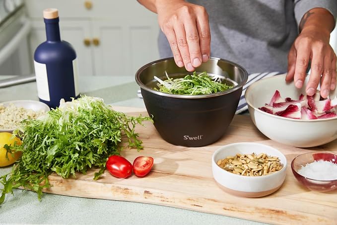 S’well Stainless Steel 64oz Salad Bowl Kit in Onyx, Comes - Image 3