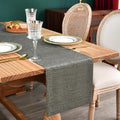 NEWISHER Farmhouse Rustic Faux Linen Dark Grey Table Runner 13x90inch | Dark by Newisher