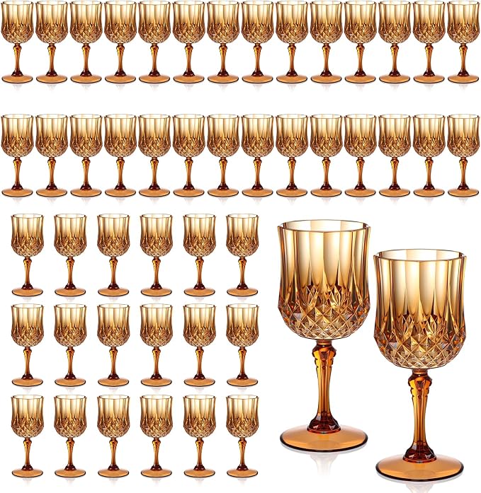 XUWAIDSGN 7oz Plastic Vintage Wine Glasses Drinking Glasses Unbreakable Wedding by XUWAIDSGN